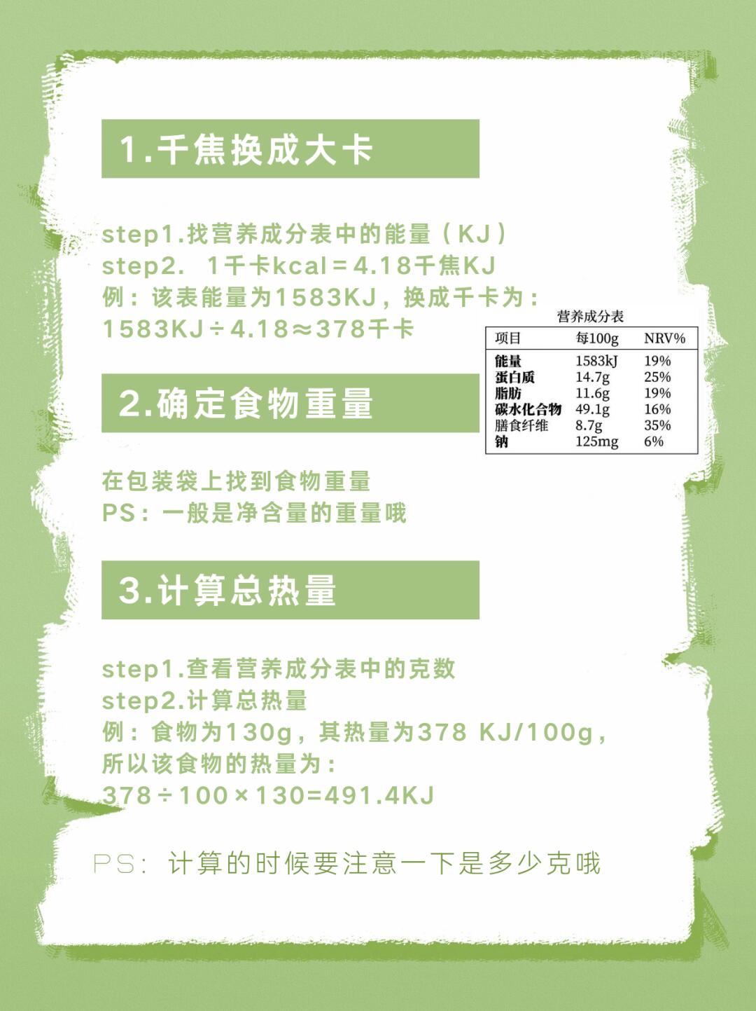 教你三步学会计算热量