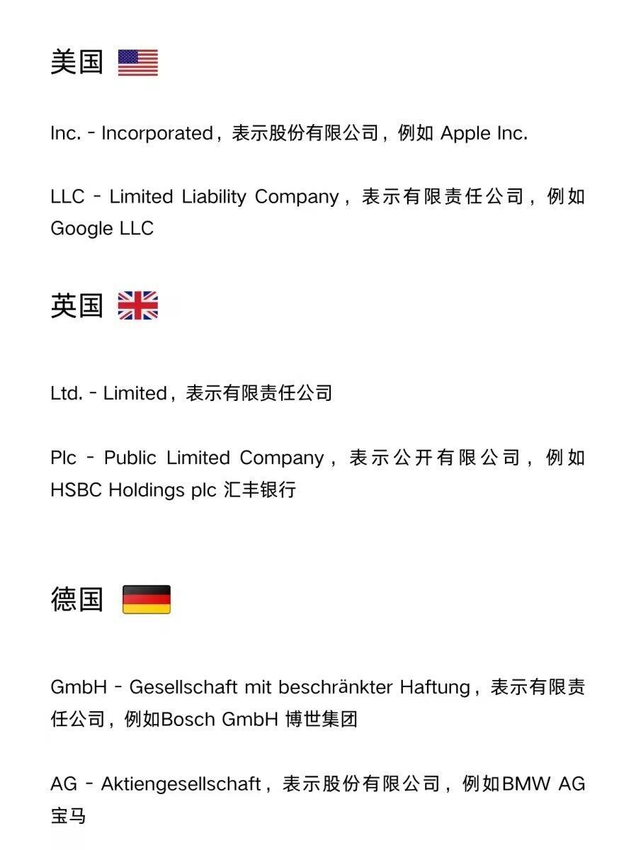 注册公司英文名称要求
