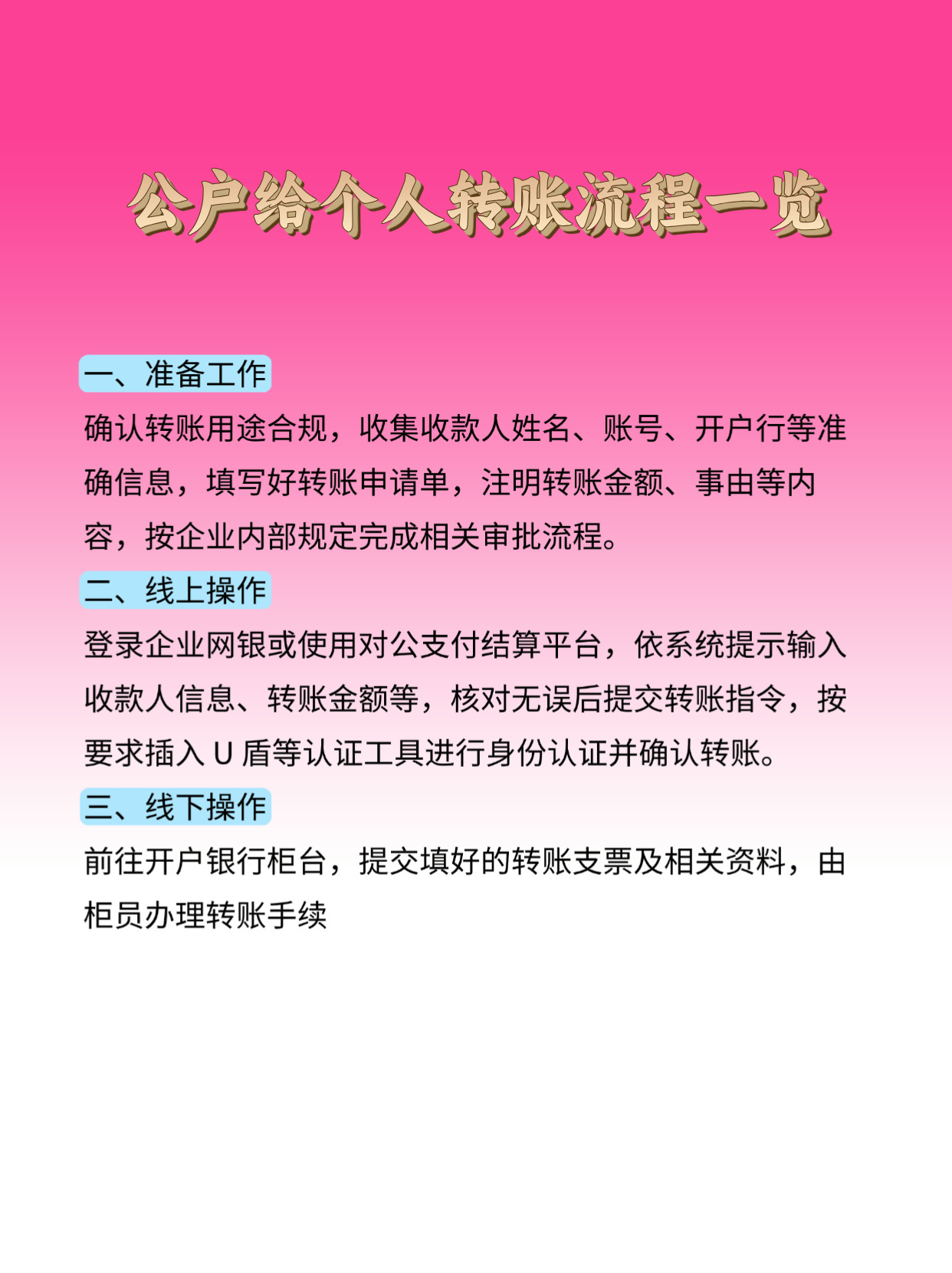 速看：公户给个人转账流程一览