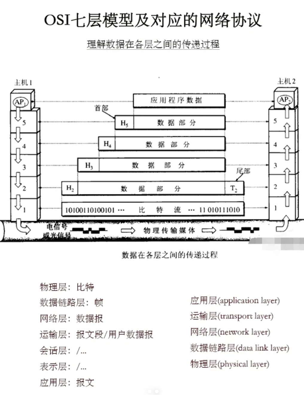 osi七层模型从低到高依次是